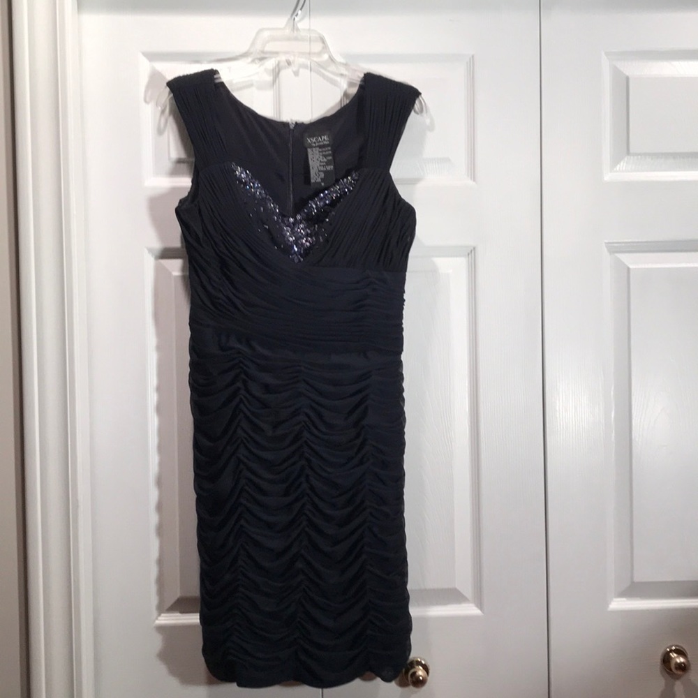 Xscape Beaded Neckline Cocktail Dress